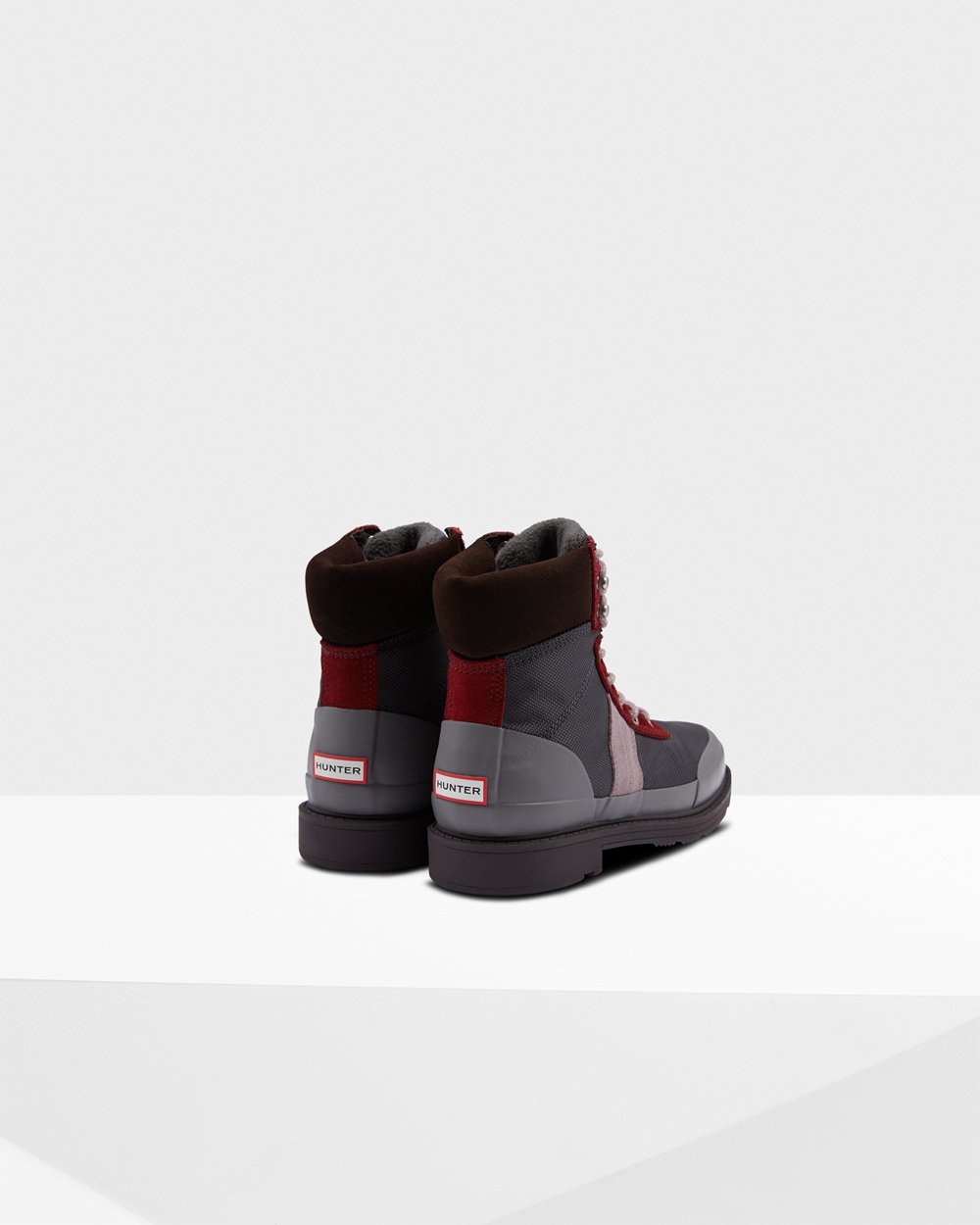 Botins Hunter Feminina Cinzentas Escuro/Marrom/Cinzentas Vermelhas - Original Insulated Commando - 1